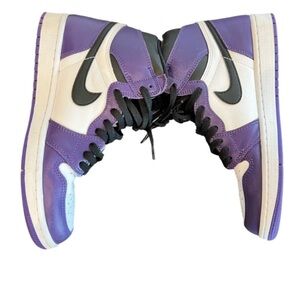 Nike Air Jordan 1 Retro High OG Black White Court  Purple